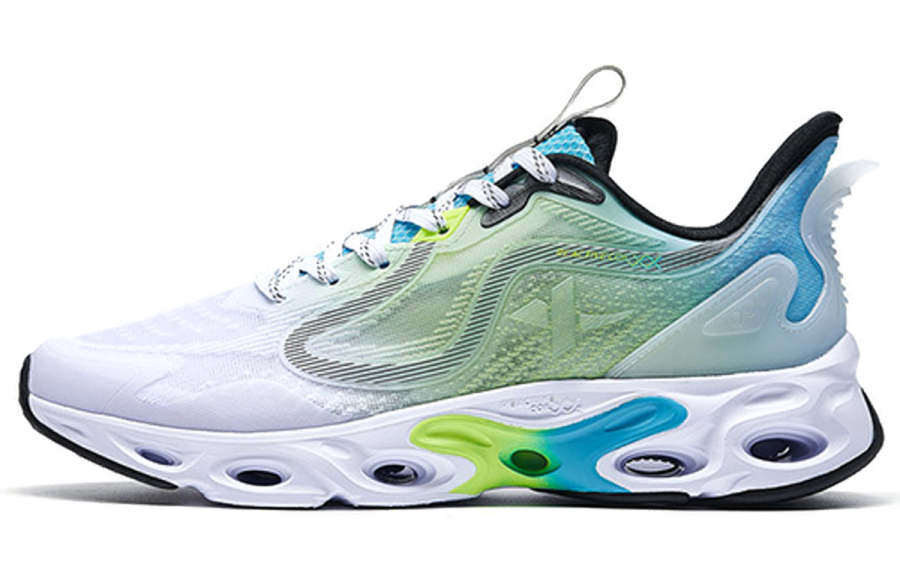 XTEP Fabric Cushioning Slip Resistant Abrasion Resistant Low top Running Shoes Men's White Green