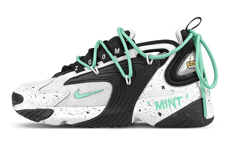 Nike Nike Zoom 2K Cushioning Anti-Slip Wear-Resistant Breathability Low-Top Marathon Running Shoes Unisex Black White
