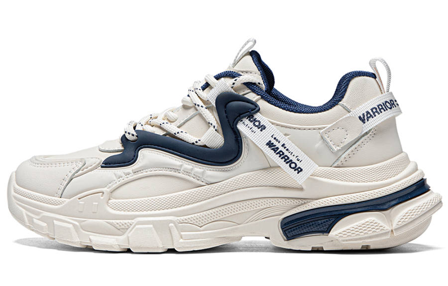 Warrior Slip Resistant, Abrasion Resistant, Breathable, Lightweight Low top Chunky Sneakers Women's Beige Blue