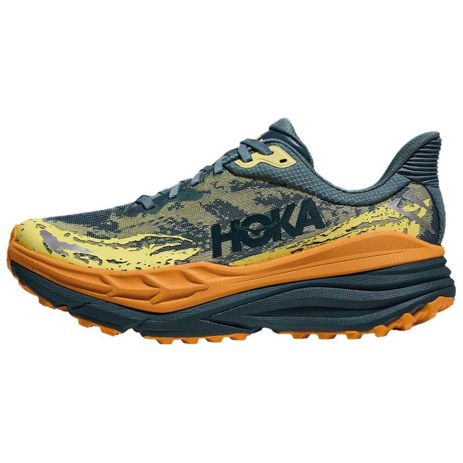HOKA ONE ONE Stinson 7 Low top Running Shoes Men's Green Orange Yellow