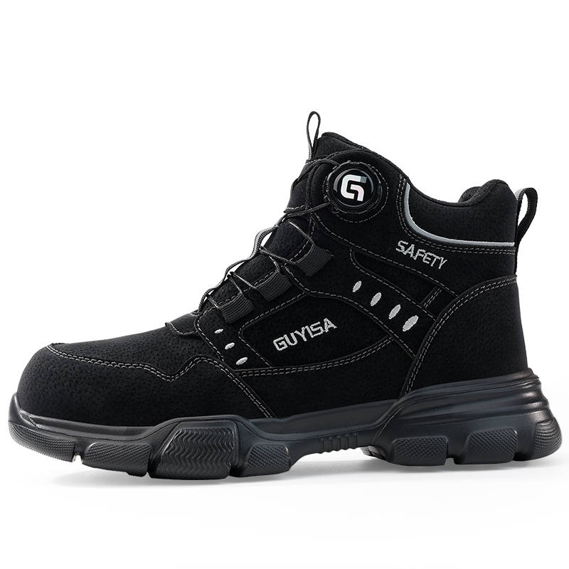 LANOUDUN Slip Resistant, Abrasion Resistant, Lightweight High top Outdoor Shoes Unisex Black