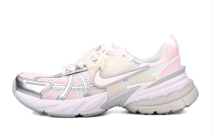 Nike Nike V2K Run Abrasion Resistant Breathable Low top Running Shoes Women's Pink Silver