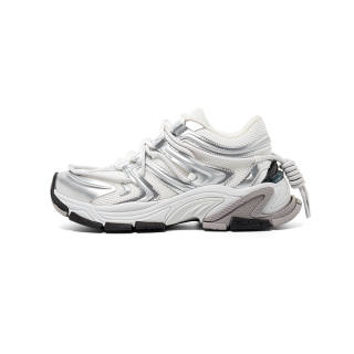 BLIND402 Slip Resistant Abrasion Resistant Low top Casual Vintage Chunky Sneakers Running Shoes Unisex White Silver