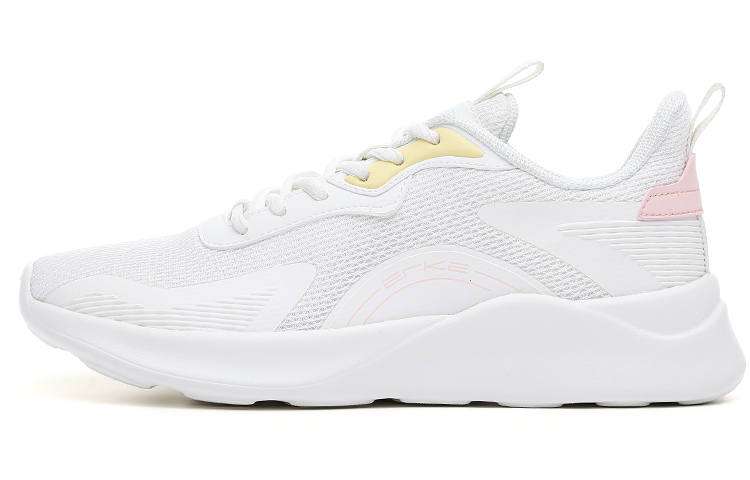 Erke Running Shoes Women's Low Top Ivory White/Lake Blue