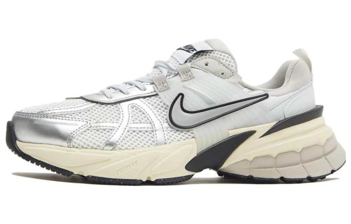 Nike Nike V2K Run Textile, Synthetic Leather Breathable Low top Casual City Commuting Running Shoes Women's White Silver