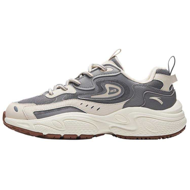Anta Slip Resistant Abrasion Resistant Low top Chunky Sneakers Men's Gray