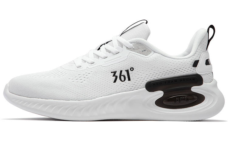 361° Abrasion Resistant Low top Running Shoes Men's White Black