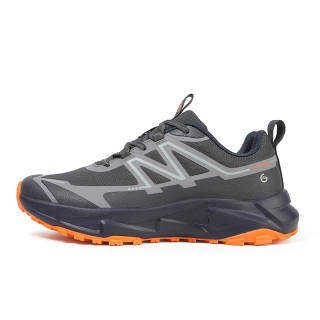 GORNORNIE Cushioning Slip Resistant Abrasion Resistant Low top Outdoor Shoes Men's Gray Orange