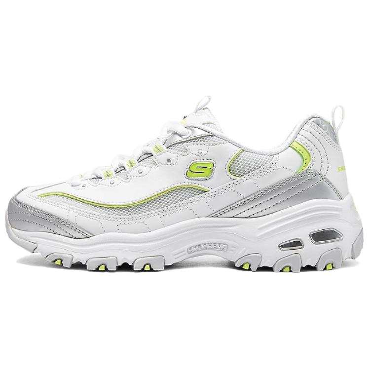 Skechers DLITES Breathable Low top Chunky Sneakers Women's White Silver