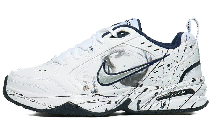 Nike Nike Air Monarch 4 Textile, Leather Cushioning Low top Chunky Sneakers Unisex Blue White