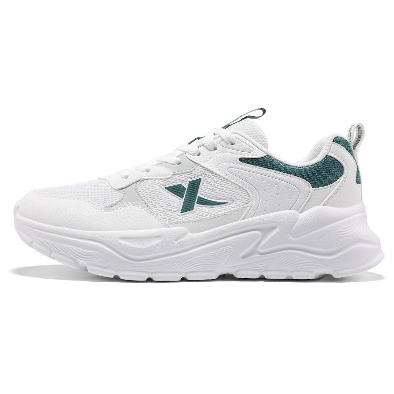 XTEP Slip Resistant Abrasion Resistant Low top Casual Running Shoes Men's White Green