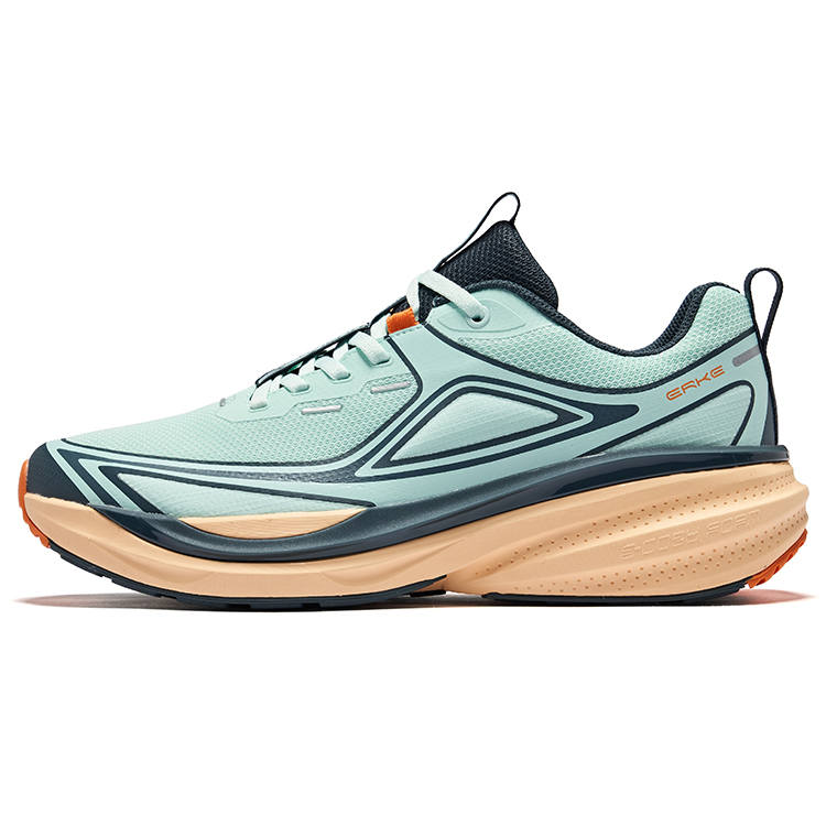 Erke Slip Resistant And Breathable Support Low top Running Shoes Men's Bubble Green Copper Cyan