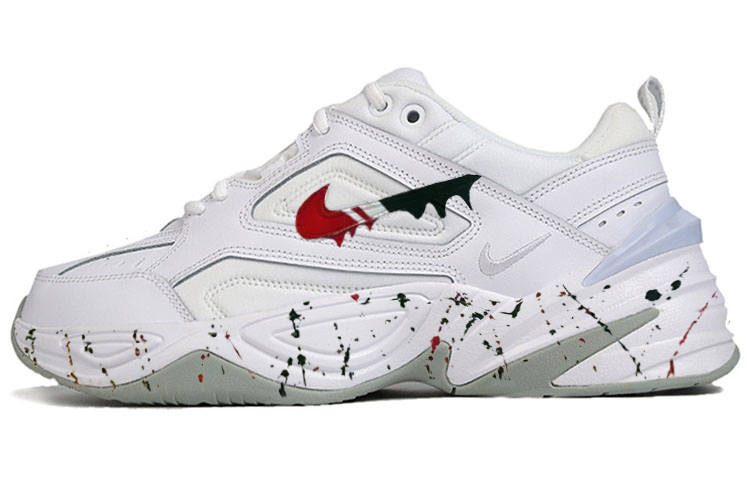 Nike Nike M2K Tekno White Fabric Abrasion Resistant Breathable Abrasion Resistant Breathable Low top Chunky Sneakers Unisex