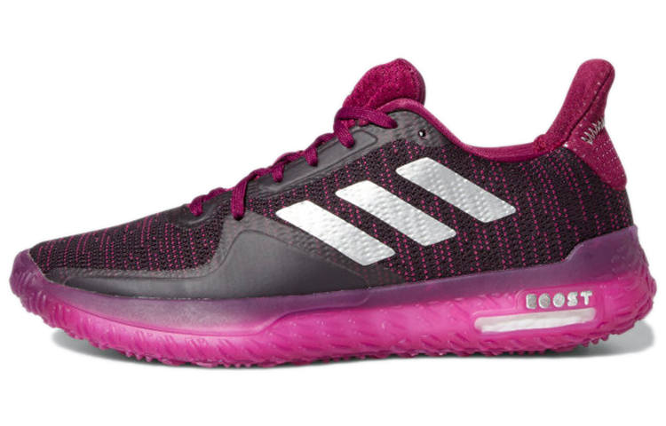 Adidas Adidas Fitboost Lace Up Fabric Abrasion Resistant Low top Running Shoes Women's Black Purple
