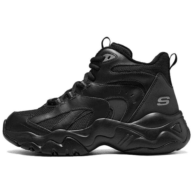 Skechers D'LITES 3.0 Mesh, Artificial Leather Abrasion Resistant Mid top Running Shoes Women's Black