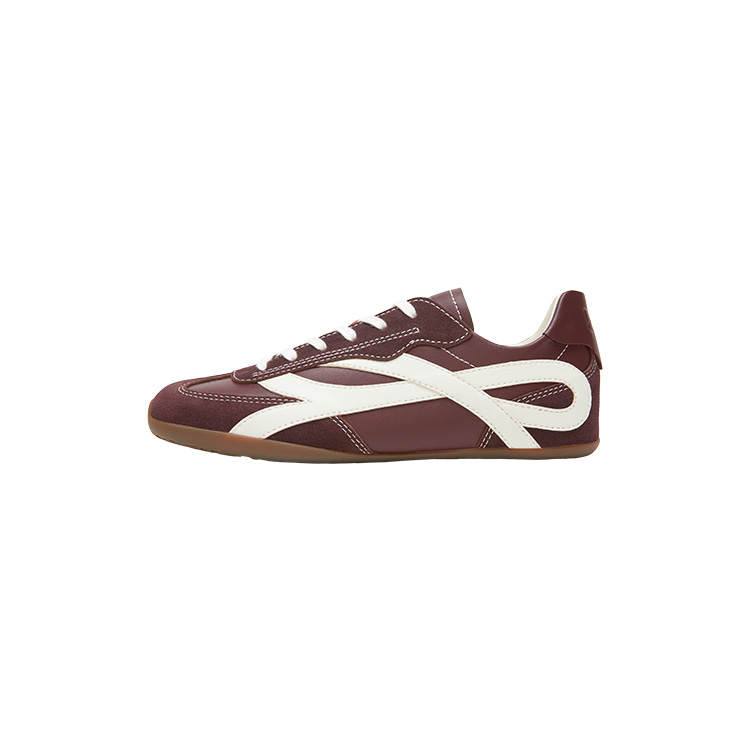 SMILEREPUBLIC FOUETTE WINE RED BOWKNOT SIDE MARKINGS Casual Shoes Women's Burgundy