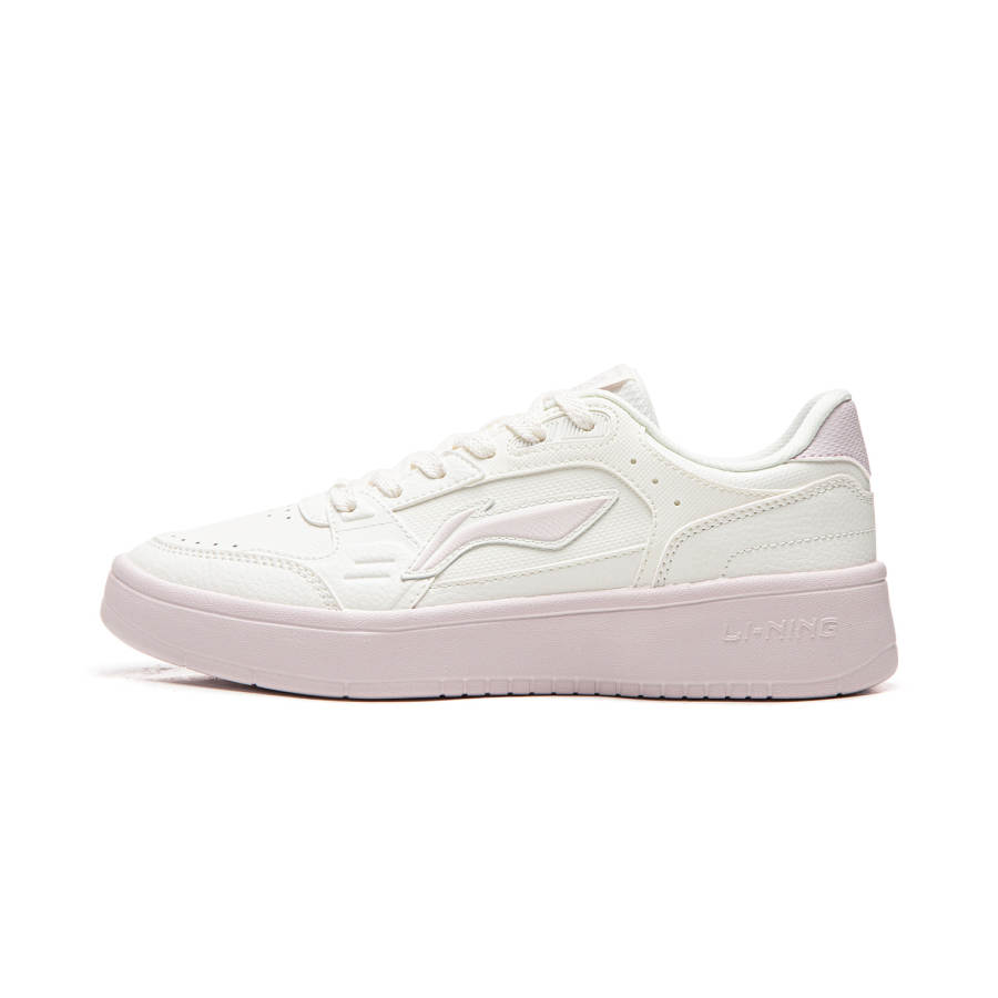 Li-Ning Li Ning Sycee Abrasion Resistant Lightweight Breathable Low top Skateboard Shoes Women's White Pink