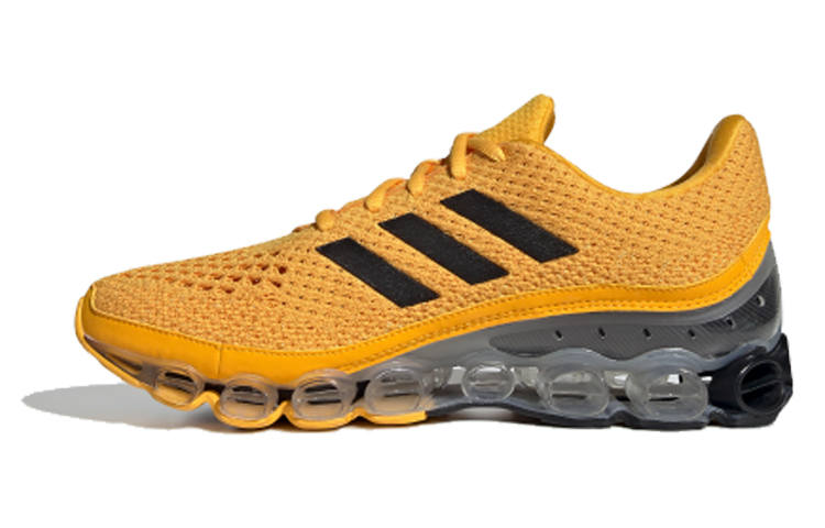 Adidas Adidas Microbounce Fabric Abrasion Resistant Breathable Mid top Marathon Running Shoes Men's Yellow