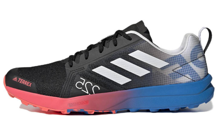 Adidas Adidas Terrex Speed Mesh Comfortable Slip Resistant Abrasion Resistant Low top Running Shoes Men's Black Blue