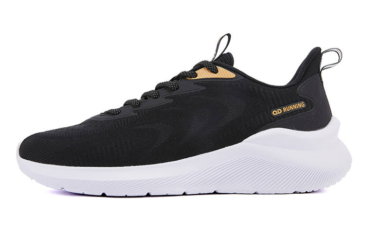 QIAODAN Breaking Wind Breathable, Slip Resistant, And Abrasion Resistant Low top Running Shoes Men's Black White