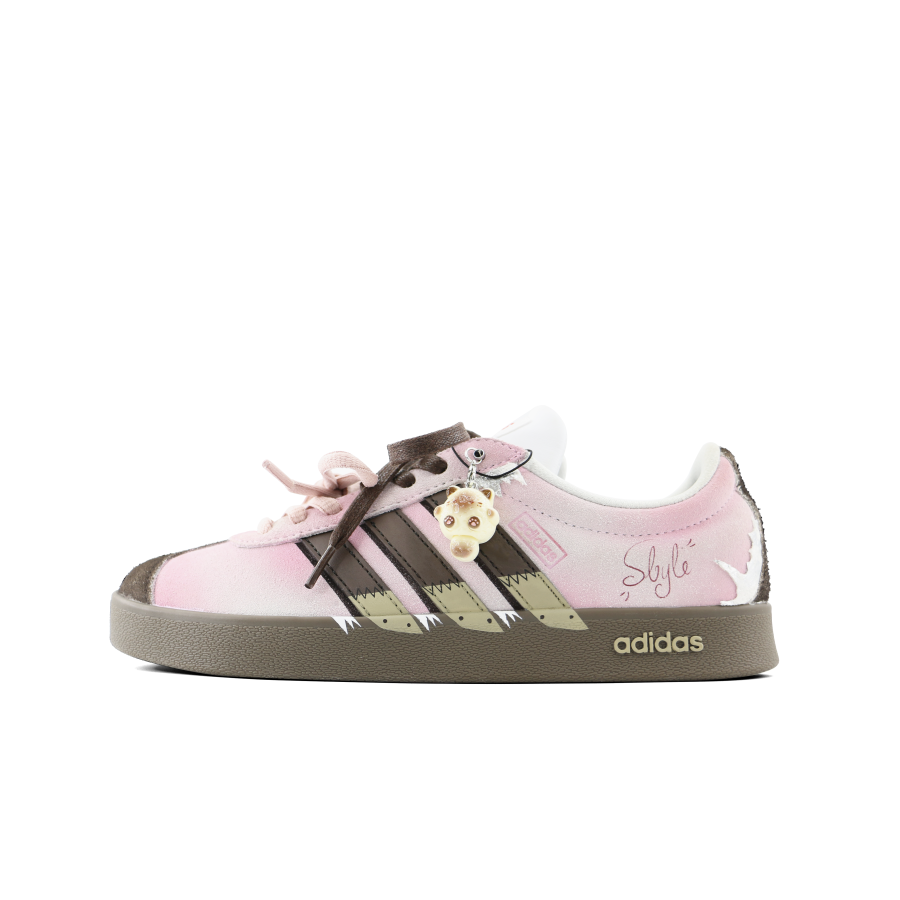 Adidas Adidas VL COURT 2.0 Suede Abrasion Resistant Low top Skateboard Shoes Unisex Pink