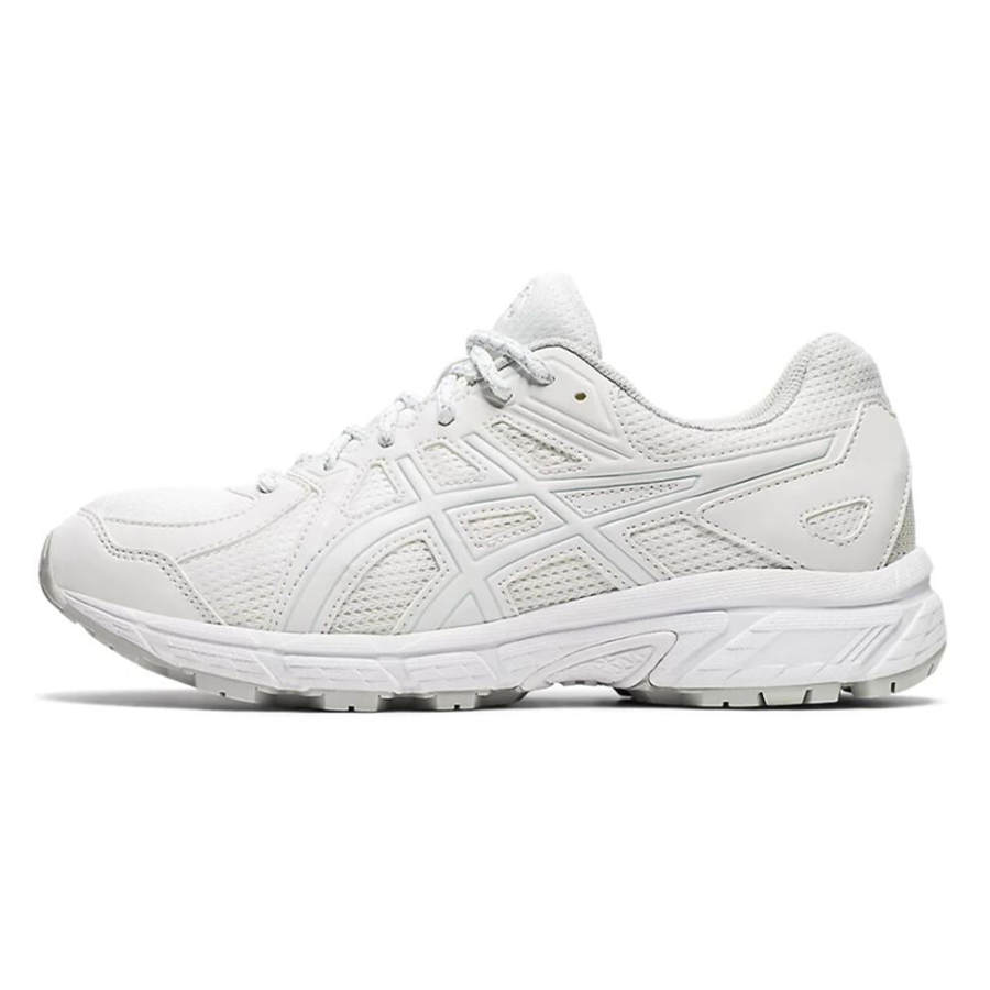 ASICS Jog 100 T Textile, Synthetic Leather Cushioning Abrasion Resistant Low top Running Shoes Women's White