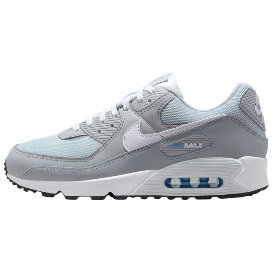 Nike Nike Air Max 90 Mesh, Leather Low top Casual Running Shoes Unisex Gray