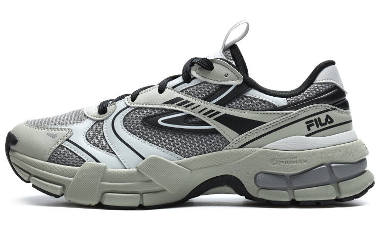 FILA DECODER Retro Sports Textile, Synthetic Leather Low top Casual Running Shoes Men's Gray Black