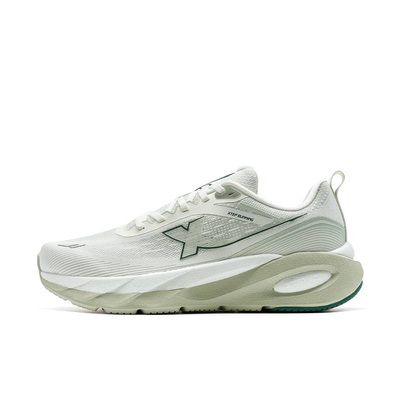 XTEP Lingbu 2 Cushioning Slip Resistant Abrasion Resistant Low top Running Shoes Men's White Green