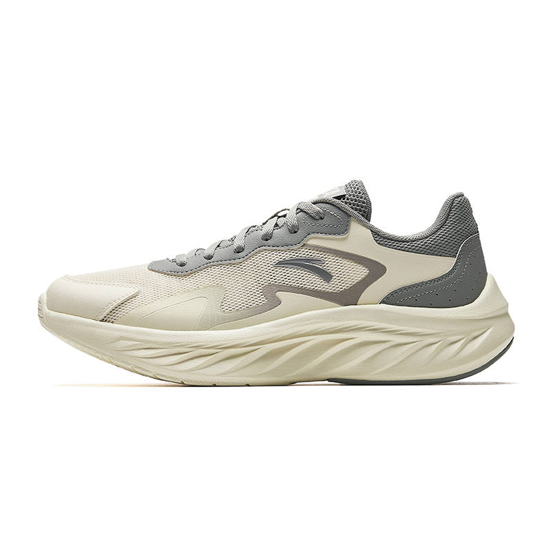 Anta Cushioning Breathable Cushioning Breathable Low top Casual Running Shoes Men's Beige Gray