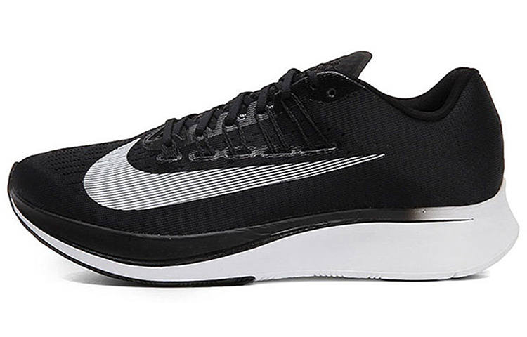 Nike Nike ZOOM FLY Slip Resistant Lightweight Low top Marathon Running Shoes Men's Black White