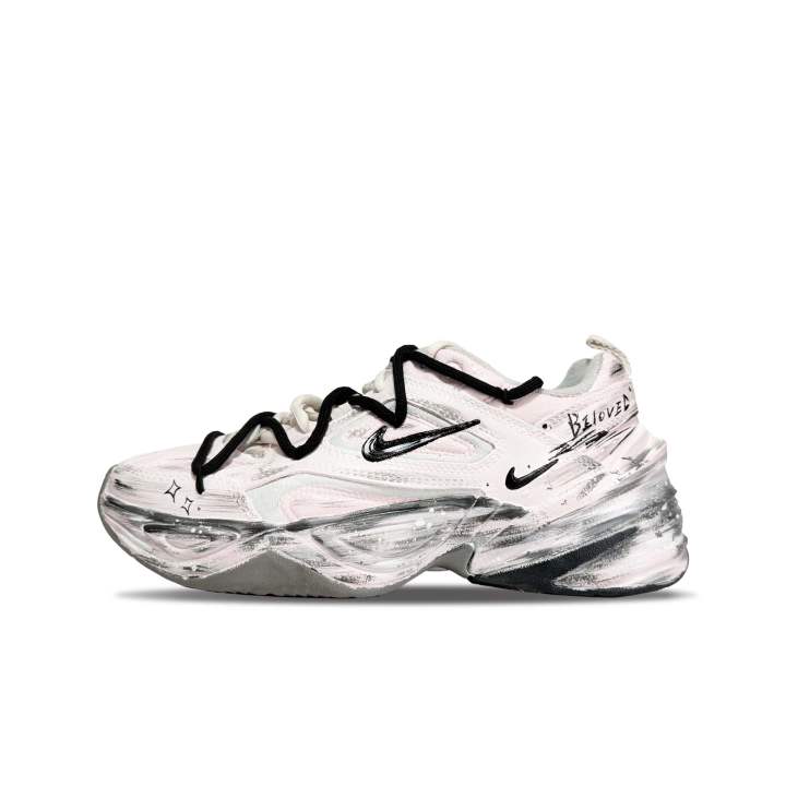 Nike Nike M2K Tekno Slip Resistant, Abrasion Resistant, Breathable Low top Chunky Sneakers Women's Pink