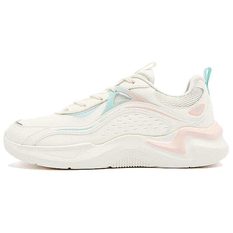 QIAODAN Cushioning, Wear Resistant Low top Casual Running Shoes Women's White Pink