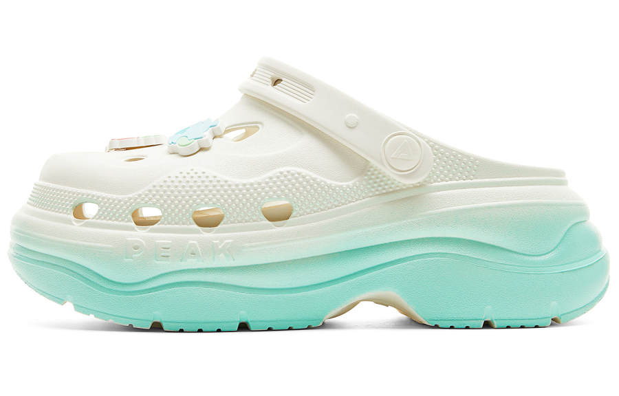 PEAK PEAK Taichi Elevator Shoes Clogs Women's Canvas White Green