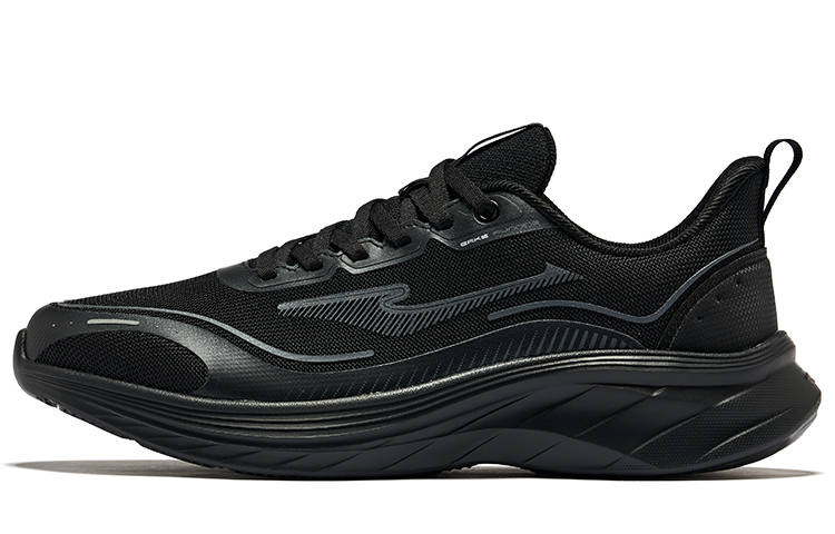 Erke Cushioning, Wear Resistant Low top Running Shoes Men's Jet Black Carbon Gray
