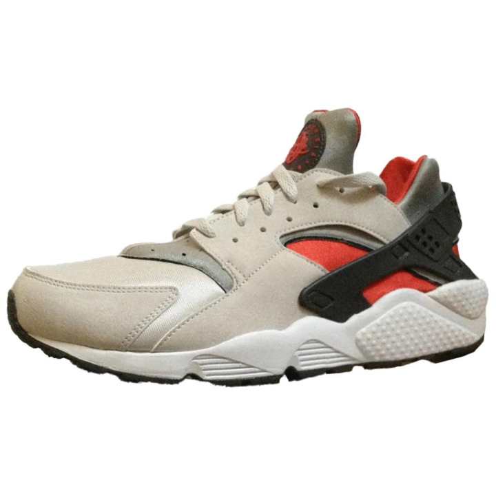 Nike Nike Air Huarache Slip Resistant Abrasion Resistant Low top Running Shoes Men's Gray Red Silver