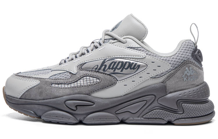 Kappa Back to Back Cushioning Slip Resistant Abrasion Resistant Height Increasing Low top Chunky Sneakers Unisex Gray