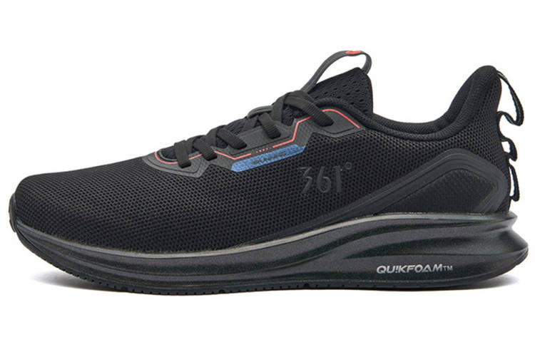 361° Abrasion Resistant Cushioning Lightweight Low top Running Shoes Men's Black Red