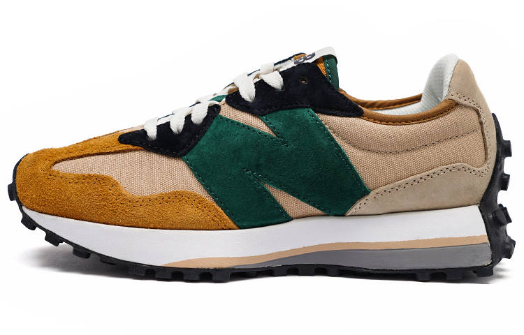 New Balance New Balance NB 327 Vintage Fabric Cushioning Abrasion Resistant Breathable Low top Running Shoes Unisex Brown Green