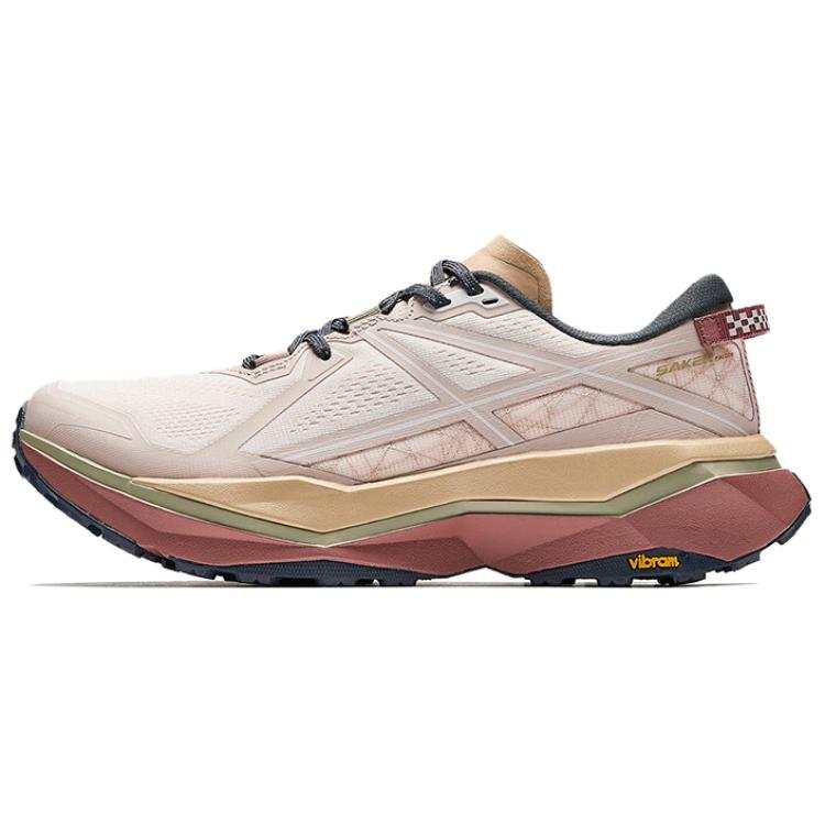 Anta Slip Resistant Abrasion Resistant Cushioning Low top Carbon Plate Trail Running Shoes Women's White Brown