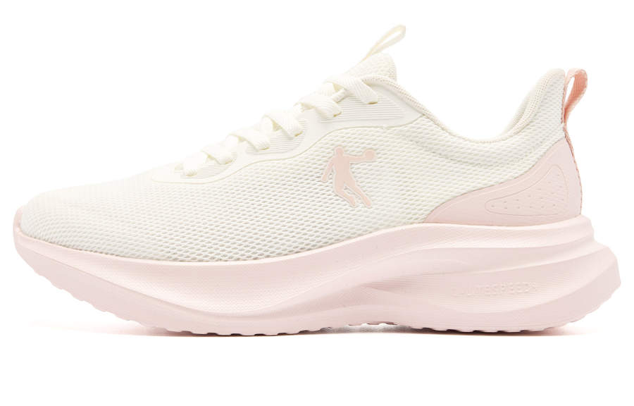 QIAODAN Fabric Low top Q LITESPEED Technology Running Shoes Women's White Pink