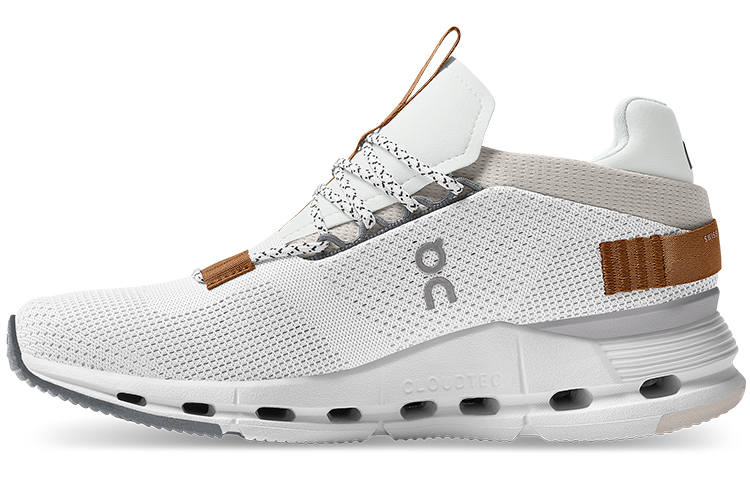 On On Running Cloudnova White Pearl Brown Women's