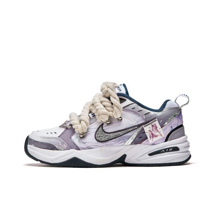 Nike Nike Air Monarch 4 Slip Resistant Slip Resistant Low top Chunky Sneakers Unisex White Purple