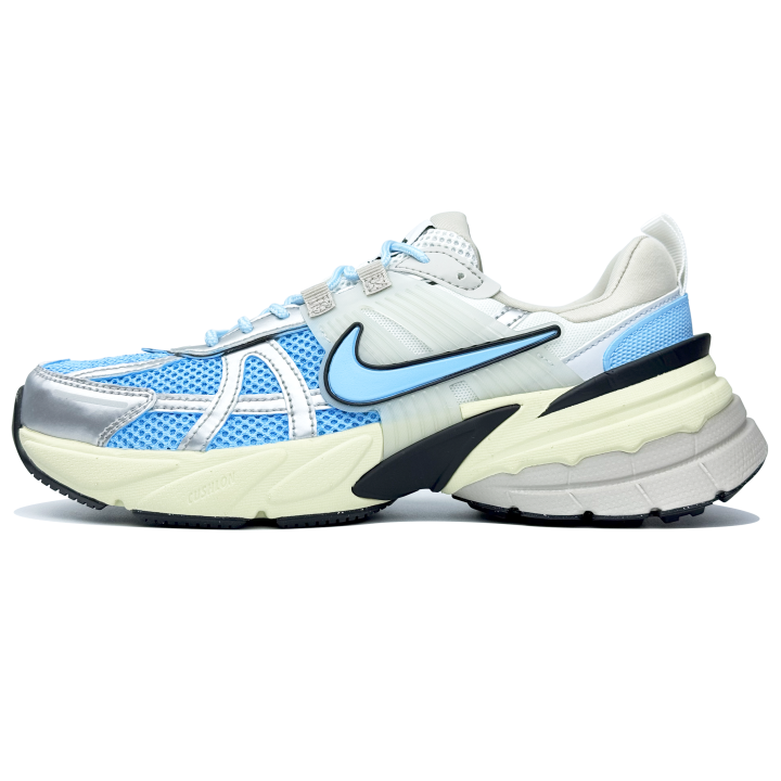 Nike Nike V2K Run Cushioning Slip Resistant Low top Running Shoes Women's Blue Silver