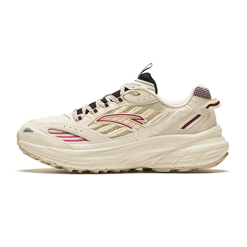 Anta AT957 Fabric Cushioning, Wear Resistant Low top Casual Running Shoes Women's White Black Red