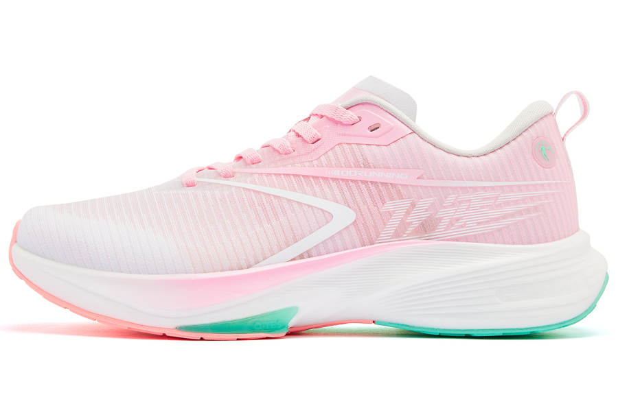 QIAODAN Low top Q KUNGFU PRO Casual Running Shoes Men's White Cherry Blossom Pink