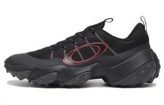 Oakley Edge Fle Cushioning Slip Resistant Abrasion Resistant Low top Golf Shoes Men's Black Red