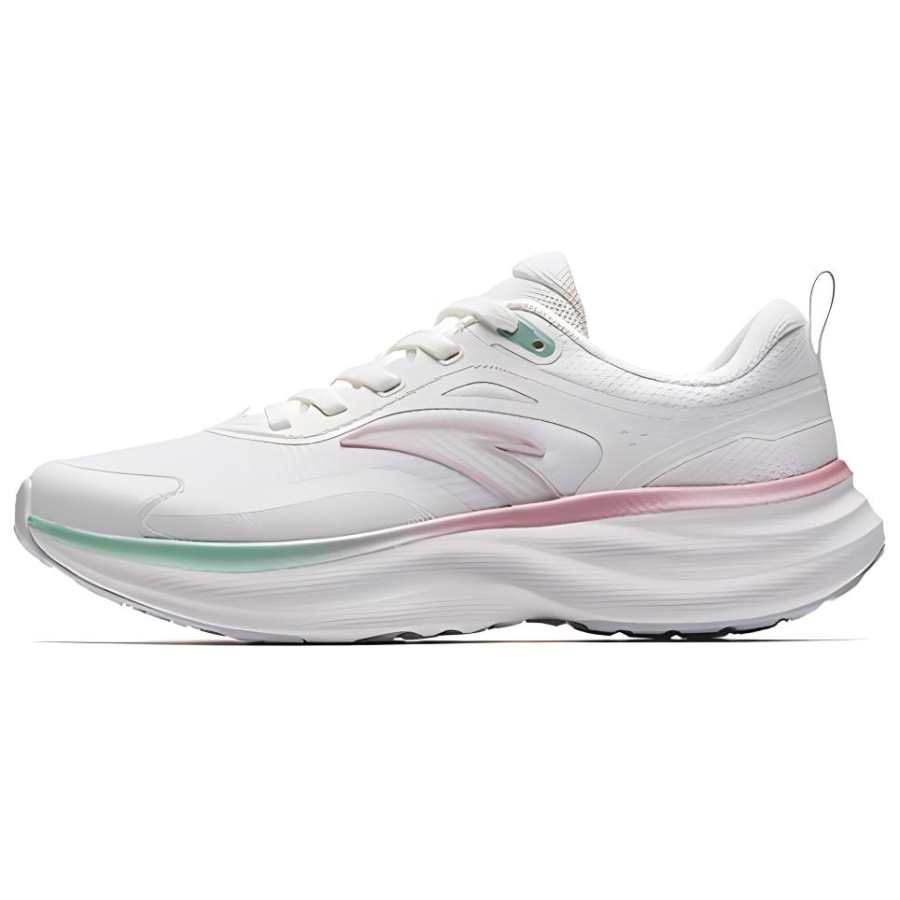 Anta Light Cloud Slip Resistant Abrasion Resistant Low top Casual Running Shoes Women's White Pink Green