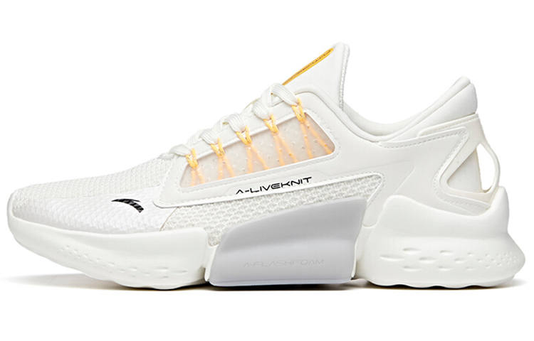 Anta Comfortable Textile, TPU Cushioning Abrasion Resistant Lightweight Low top Running Shoes Men's White