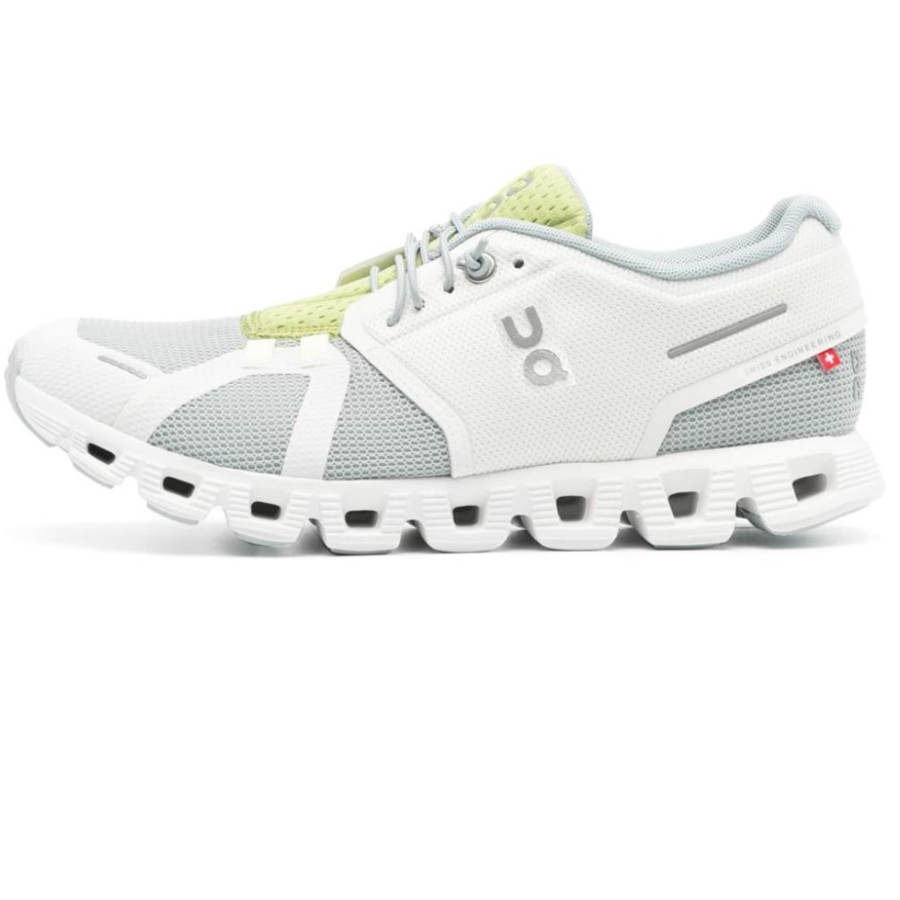 On Cloud 5 Push Slip Resistant Abrasion Resistant Low top Running Shoes Women's Gray White